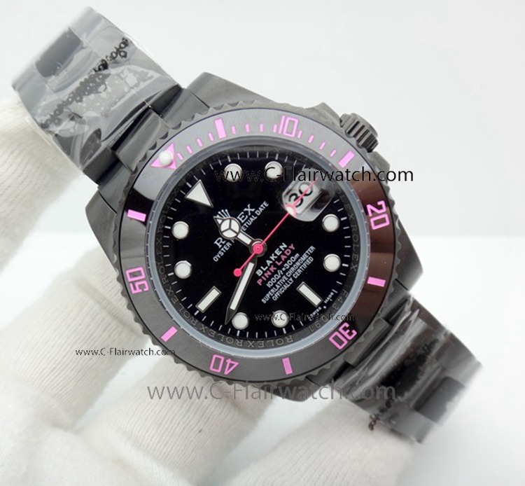 Balck Steel Pink Submariner Rolex Replica Watch 2019 New